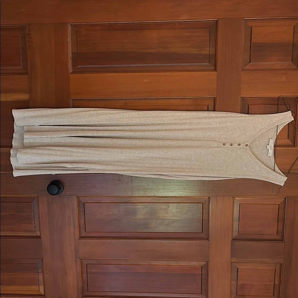 LOFT Ribbed beige dress